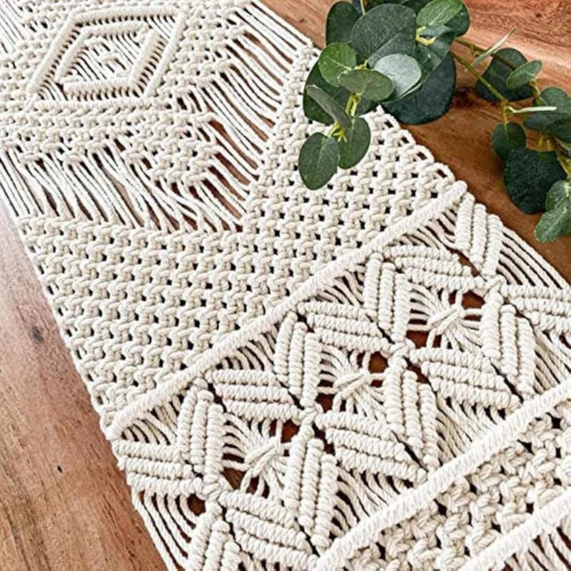 Macrame Dining Table Runner Handwoven Bohemia